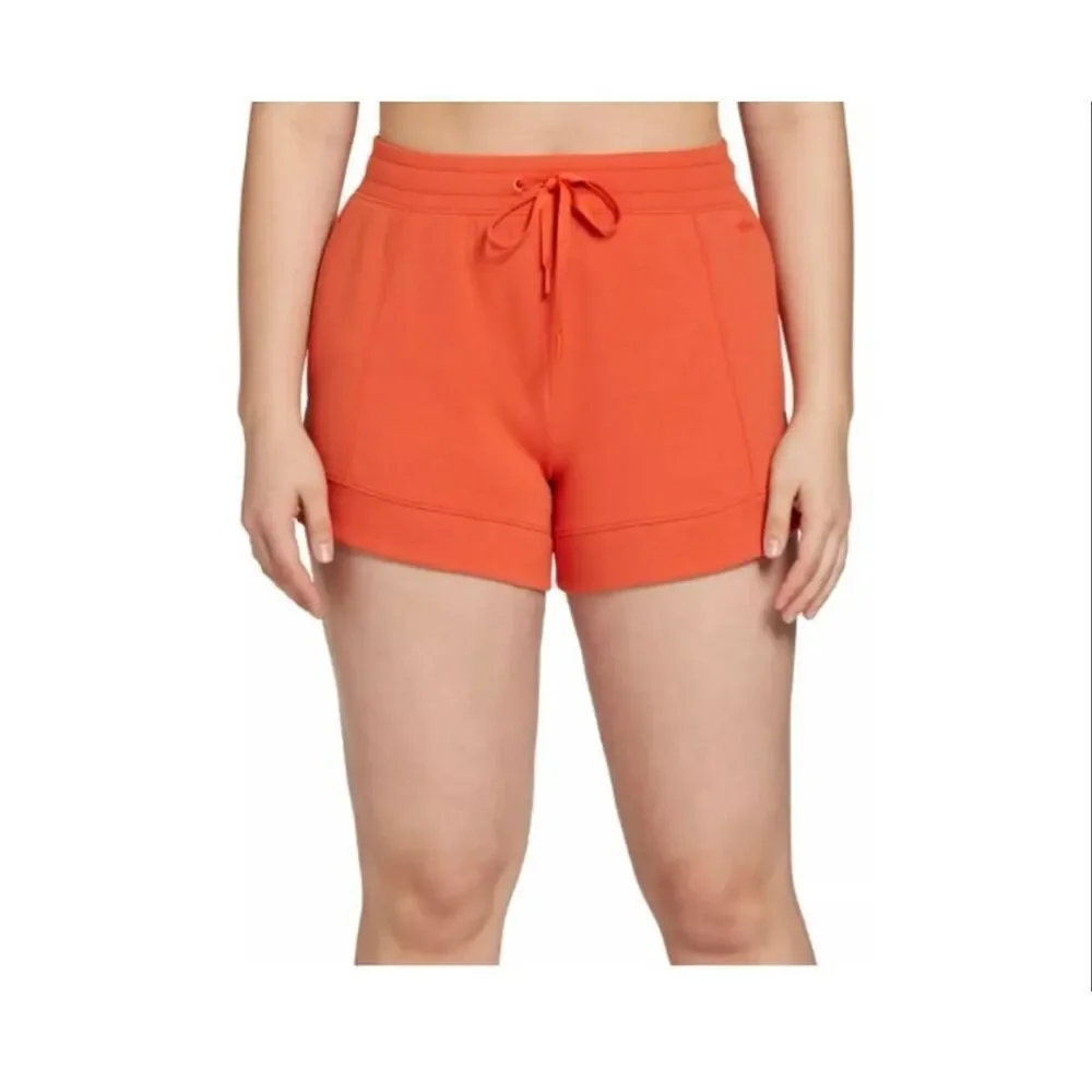 DSG Women's cotton blend Shorts Sports Fleece Mid Rise Orange Size S NWT